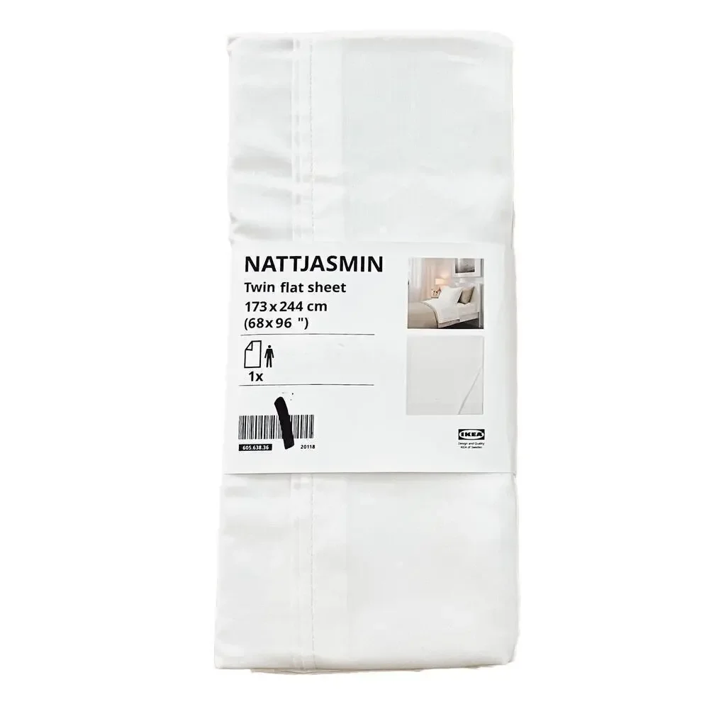 IKEA NATTJASMIN Twin White Flat Sheet